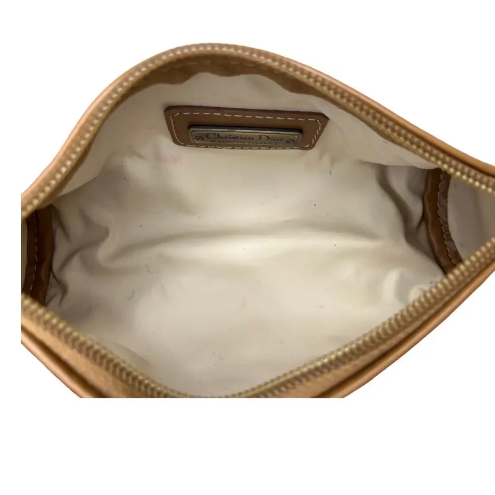 Christian Dior Honeycomb Monogram Canvas Pouch Made in France